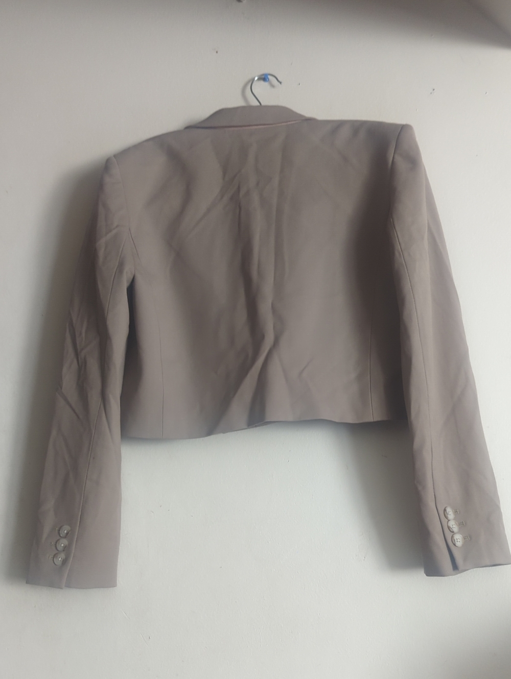 BABATON Cropped Double-Breasted Women's Wool Blazer in Taupe - Picture 5 of 9
